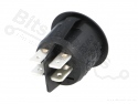 Switch rocker snap-in on/off round black DPST